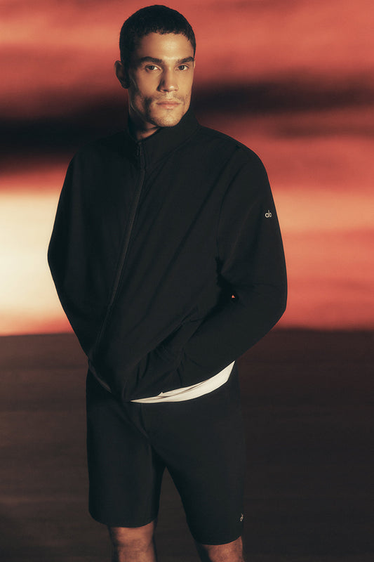 Conquer Max Mock Neck Full Zip - Black