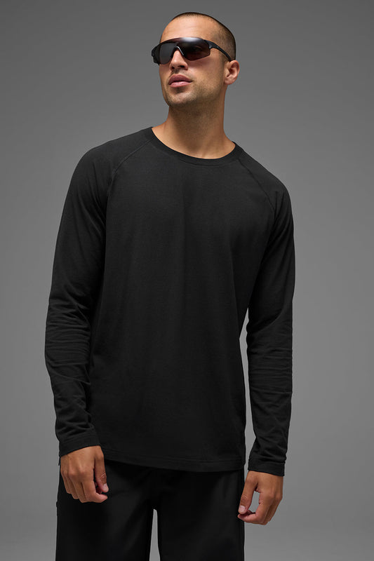 ALO Vapor Crewneck Long Sleeve - Black