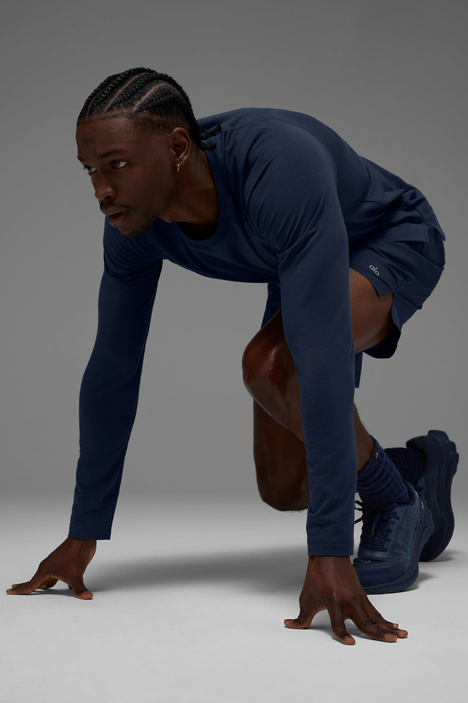 ALO Vapor Crewneck Long Sleeve - Navy