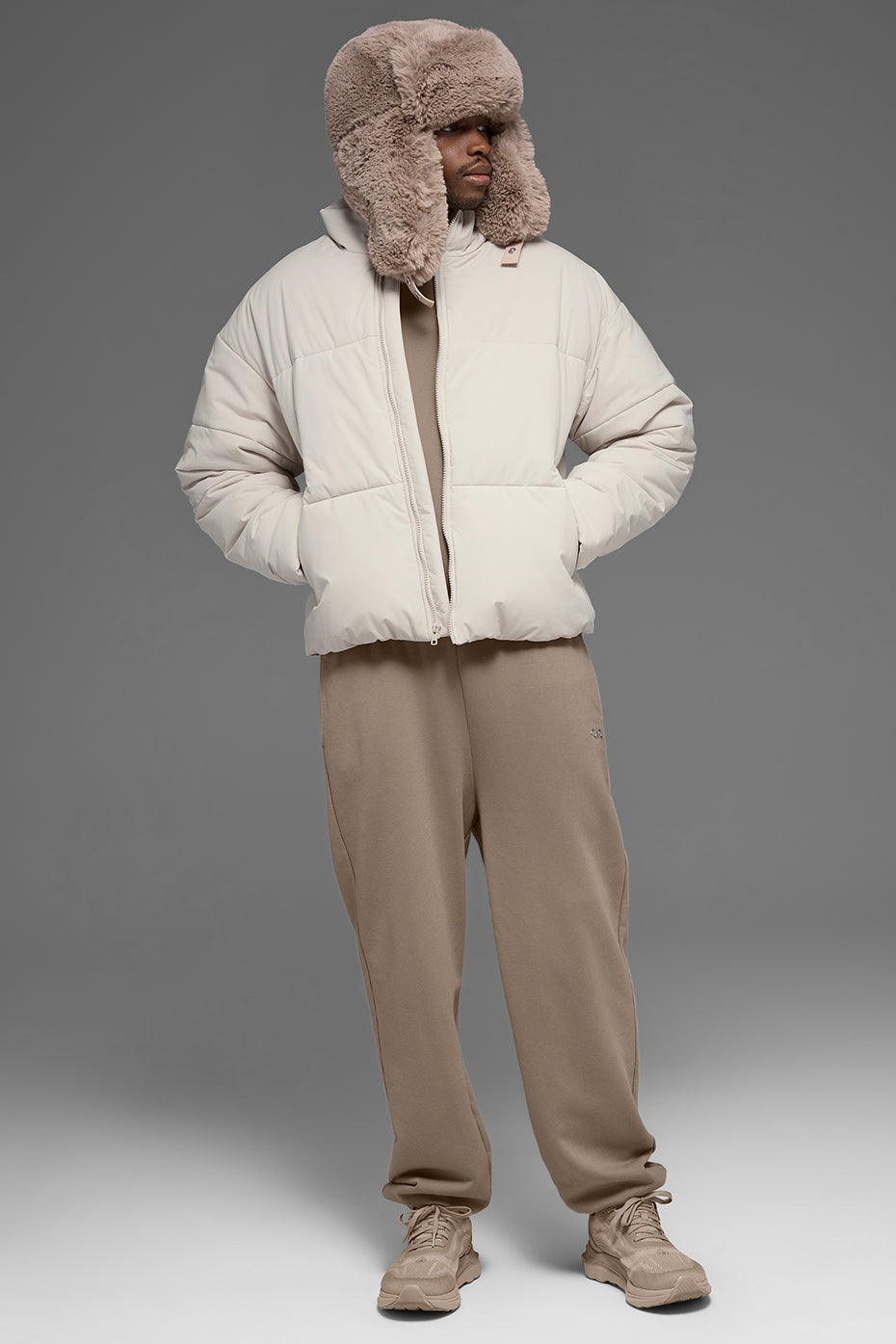 Stretch Woven Street Puffer - Bone