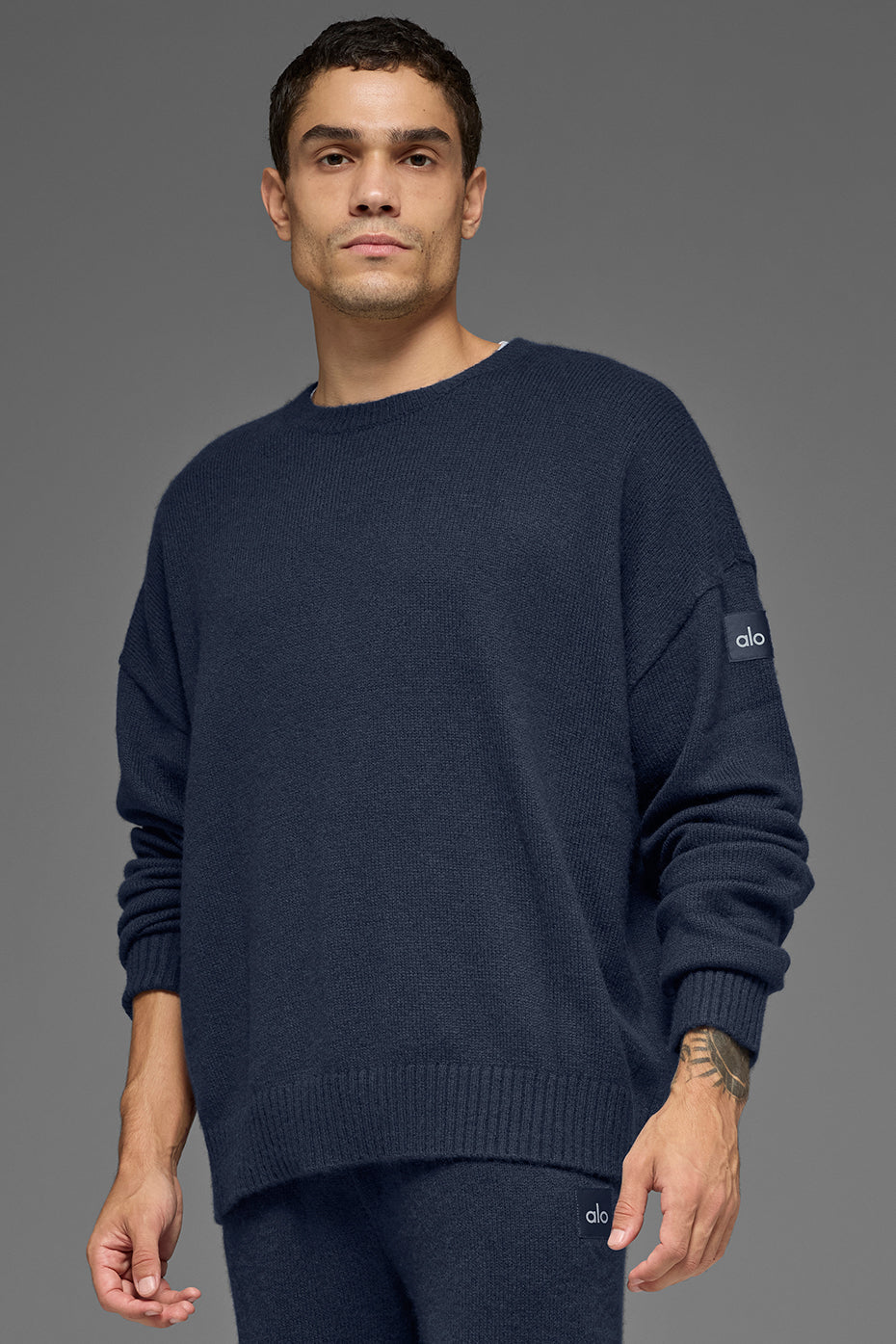 Unisex Wool Cashmere New Class Crewneck Sweater - Navy